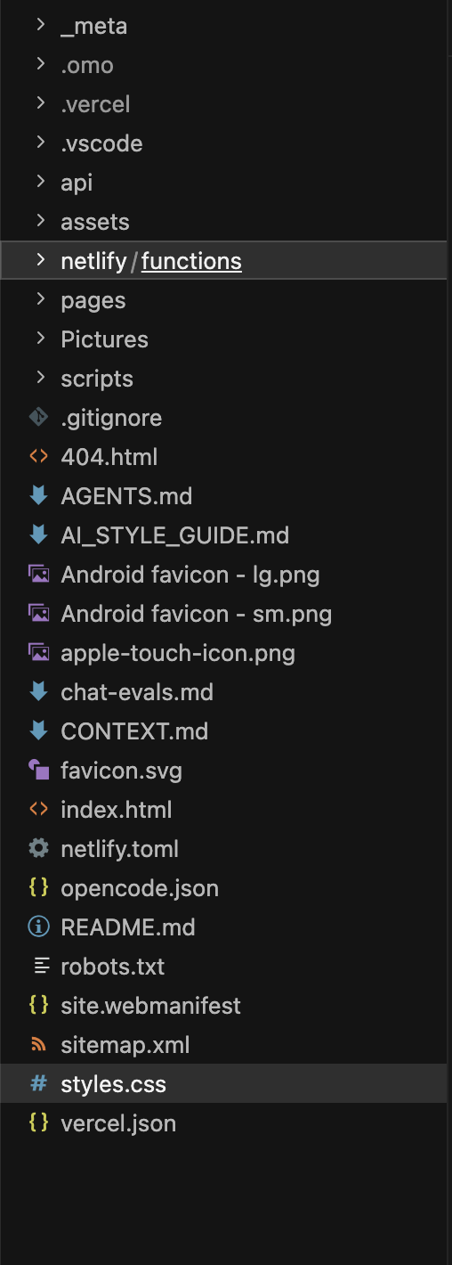 Project file structure in the Cursor editor