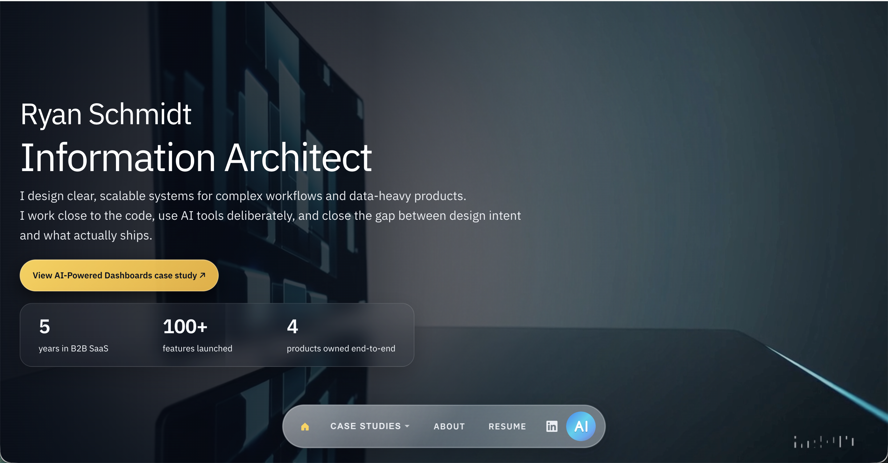 Previous homepage design