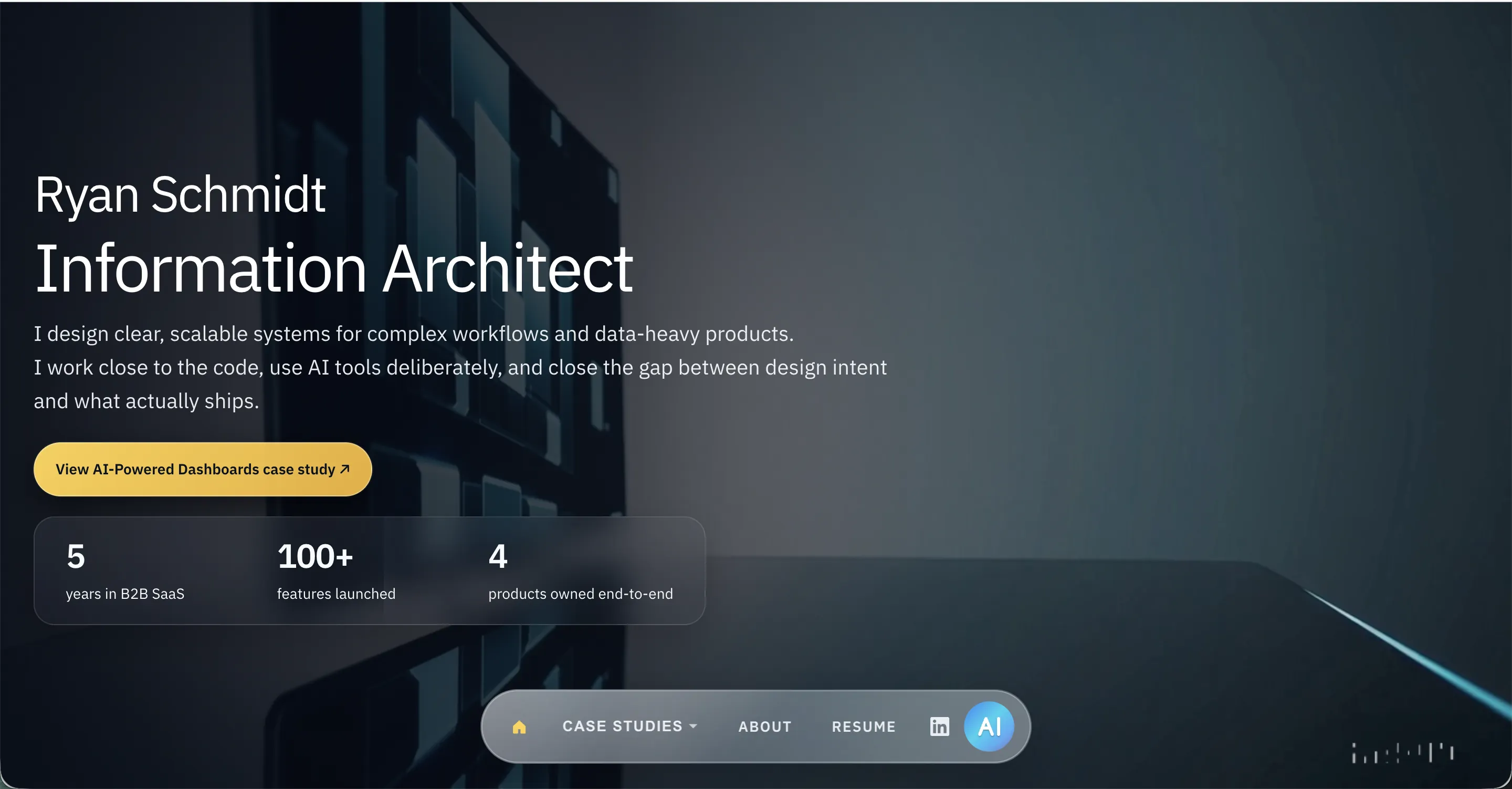 Previous homepage design